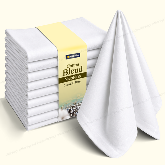 White Cotton Napkins 50x50cm | Reusable Dinner Napkins