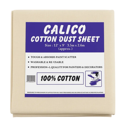 Calico Cotton Dust Sheets: 12' x 9'