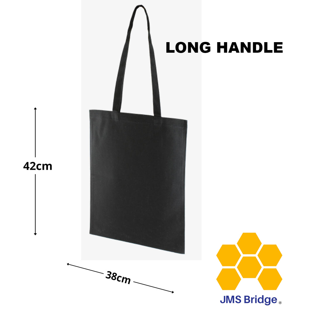 Black Cotton Tote Bags  Premium Quality, Long Handle Cotton