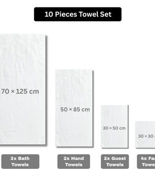 10 Piece White Towel Bale Set
