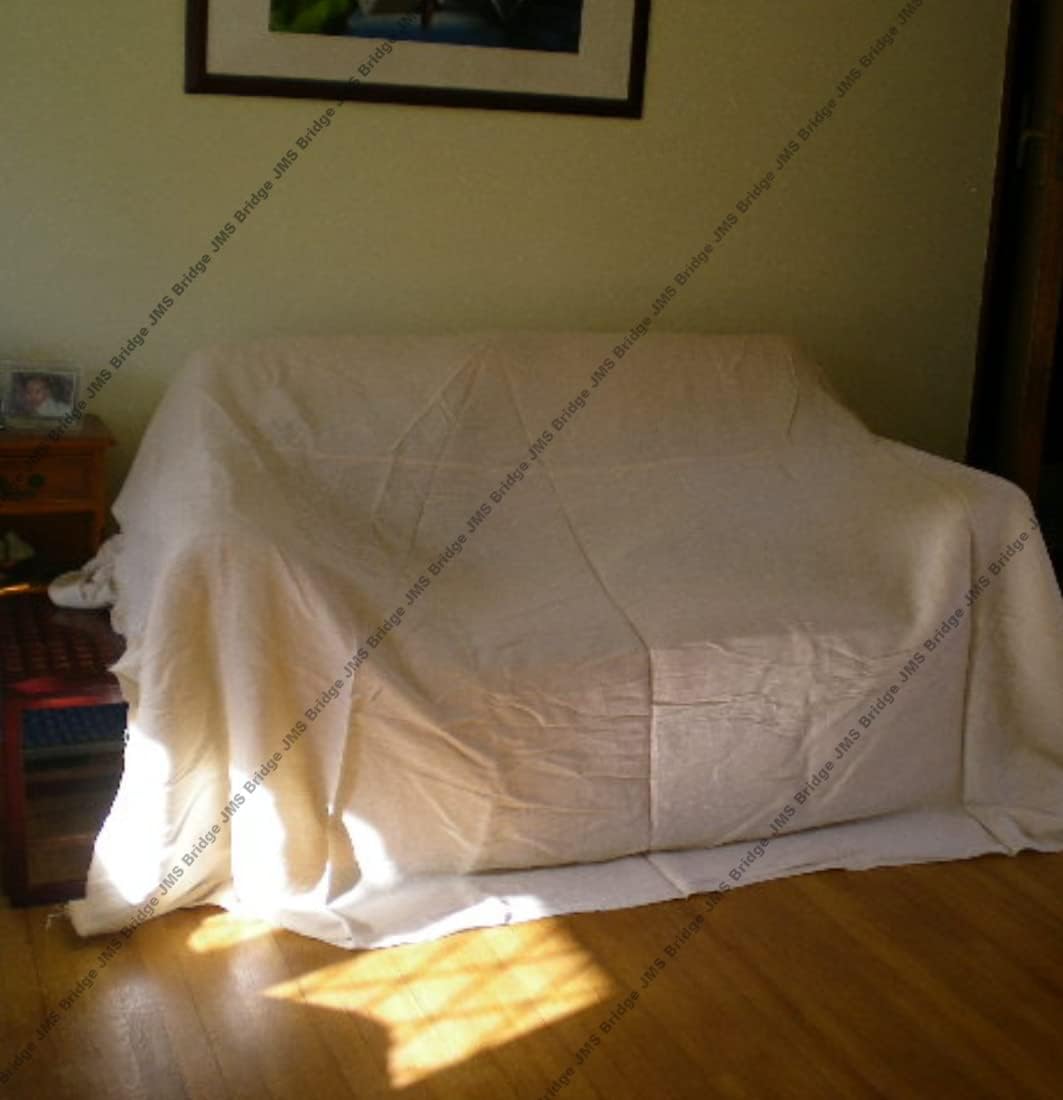 JMS Bridge 5 x Professional Quality 100% Cotton Twill Heavy Duty DUST Sheets for Decorating. Size of Each Sheet : 3.5M x 2.6M / 12ft x 9ft. **Pack of 5 Sheets** (5xCT129)