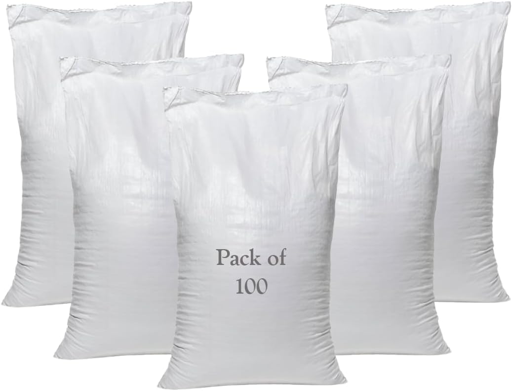 100 x NEW Woven Polypropylene Rubble Builder Sacks Bags 55 cm x 85cm / 22" x 33" Approx