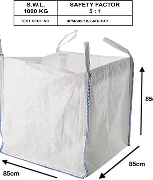 10 x FIBC Bulk Bags 1 Tonne Heavy Duty – Industrial Builder Bags for Garden Waste, Rubble, Sand, Gravel & Storage – Jumbo Sack Made from Strong Woven Polypropylene