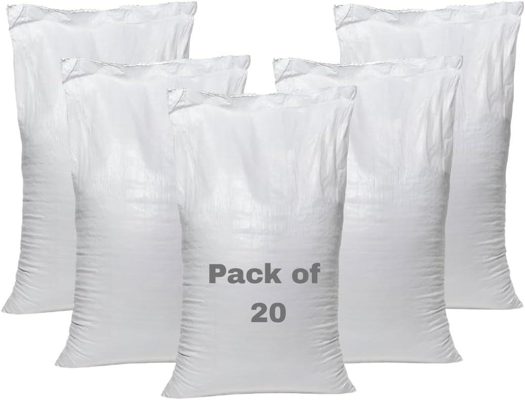 20 x Woven Polypropylene Rubble Builder Bags 22 x 33" - Heavy Duty Rubble Sacks (20xWoven Sack)