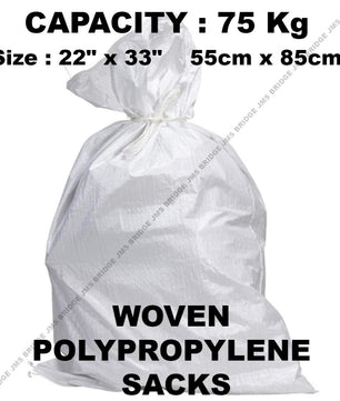 50 x Rubble Sacks Woven Polypropylene Builder Bags 55 cm x 85cm / 22'' x 33