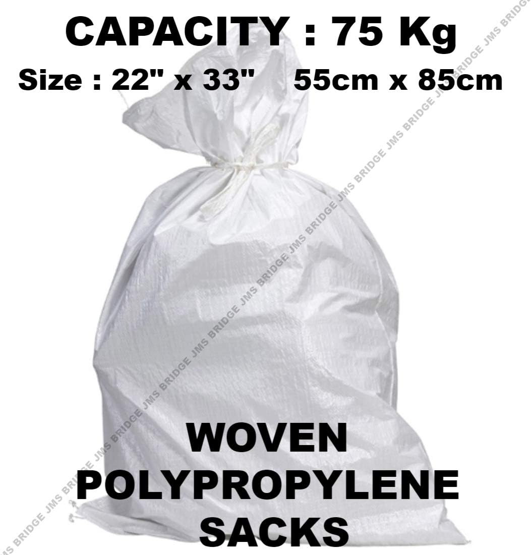 50 x Rubble Sacks Woven Polypropylene Builder Bags 55 cm x 85cm / 22'' x 33" - Heavy Duty ***Pack of 50 bags*** (50xWoven Sack)