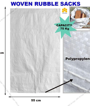 100 x NEW Woven Polypropylene Rubble Builder Sacks Bags 55 cm x 85cm / 22