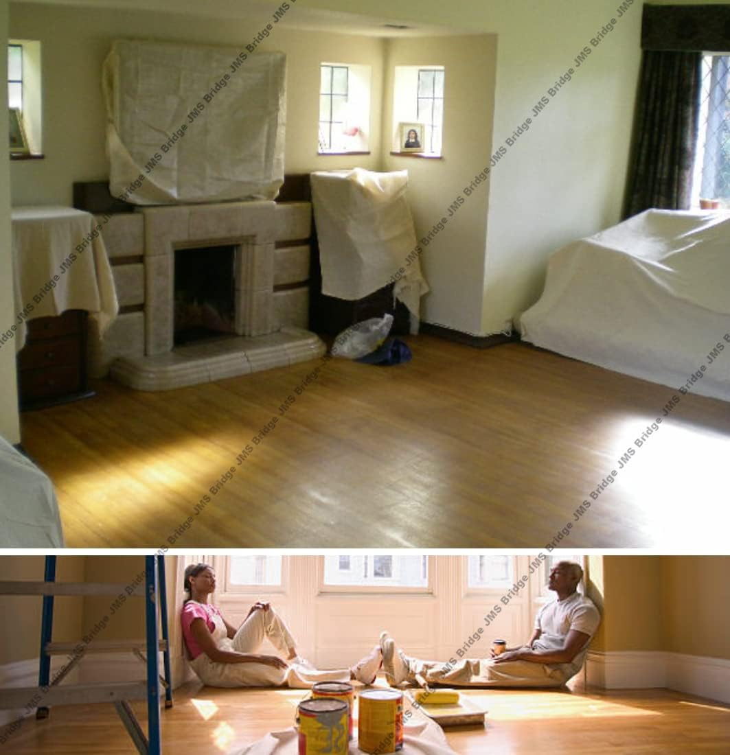 3 x Cotton Dust Sheets for Decorating, Painting, Furniture | 12ft x 9ft | Laminated Dust Sheet with Cotton Backed with Plastic Polythene Sheeting Paint Cover Sheet | Drop Cloth | (3xLT129)