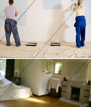 JMS Bridge 3 x DUST SHEETS 100% COTTON TWILL. Each Sheet of Size 12ft x 9ft. ***Pack of 3 Dust Sheets***