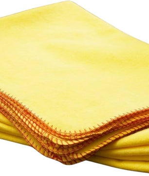 100% Cotton Yellow Dusters | Super Absorbent Lint-Free Reusable Cleaning Cloths 28x31cm I 8 Piece