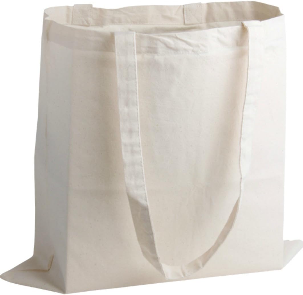 JMS Bridge 10 x Eco-Friendly Premium Natural Cotton Shopping Tote Bags - Plain Design, Perfect for Decorating and Printing