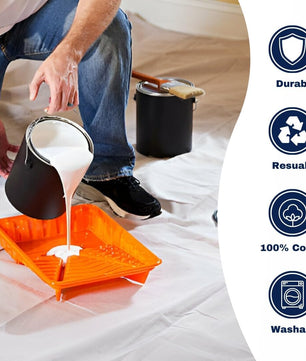 1 x Extra Large 100% Cotton Twill Dust Sheet, 12ft x 9ft, Paint Cover for Painting, Furniture, Decorators, Decorating. Large Size 3.50m x 2.60m Approx (1xCT129)