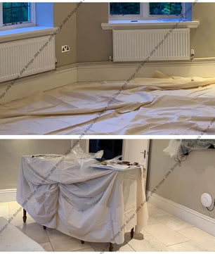 1 x Extra Large 100% Cotton Twill Dust Sheet, 12ft x 9ft, Paint Cover for Painting, Furniture, Decorators, Decorating. Large Size 3.50m x 2.60m Approx (1xCT129)