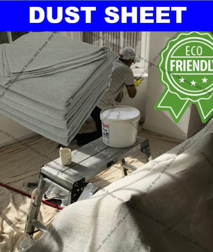 Cotton DUST Sheets for Decorating, Painting, Furniture, Doorways, Stairways. 12ft x 9ft. Five Pack. Reversible, Reusable, Multi-Purpose Uses. Ideal for Professionals (5xCH129)