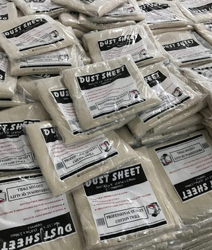 JMS Bridge 5 x Professional Quality 100% Cotton Twill Heavy Duty DUST Sheets for Decorating. Size of Each Sheet : 3.5M x 2.6M / 12ft x 9ft. **Pack of 5 Sheets** (5xCT129)