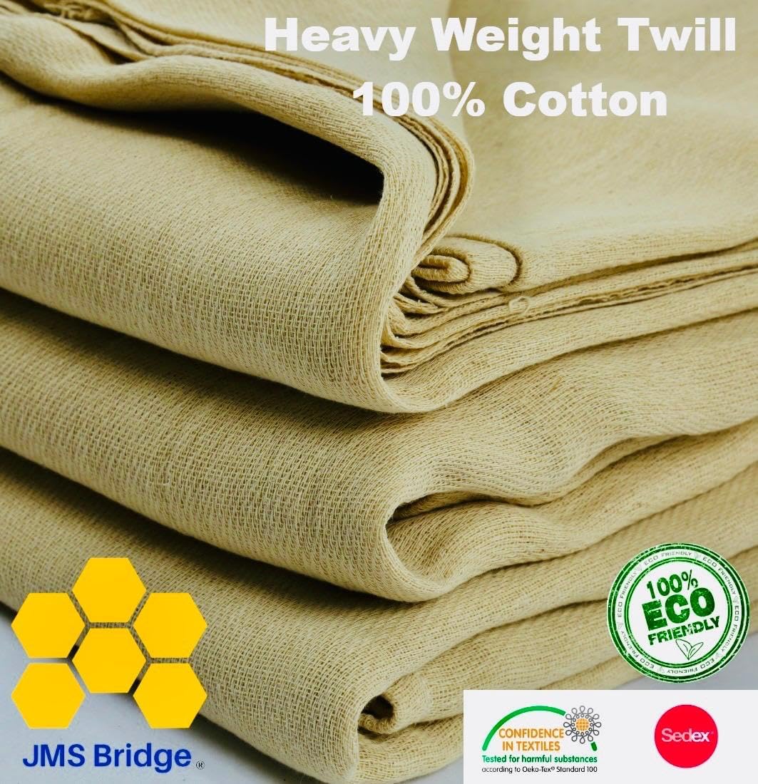 1 x Extra Large 100% Cotton Twill Dust Sheet, 12ft x 9ft, Paint Cover for Painting, Furniture, Decorators, Decorating. Large Size 3.50m x 2.60m Approx (1xCT129)