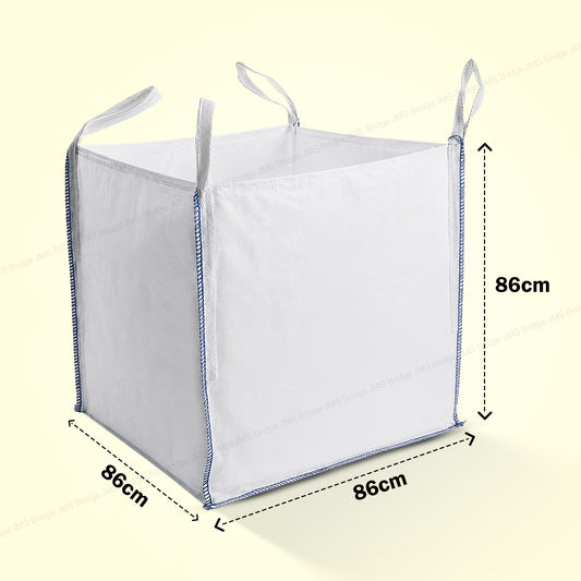 10 x FIBC Bulk Bags 1 Tonne Heavy Duty | Industrial Builders Bags for Garden Waste, Rubble, Sand & Gravel Storage | Jumbo Sacks Strong Woven Polypropylene | Pack of 10