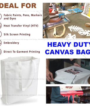 Canvas Tote Bags - White - JMS Bridge