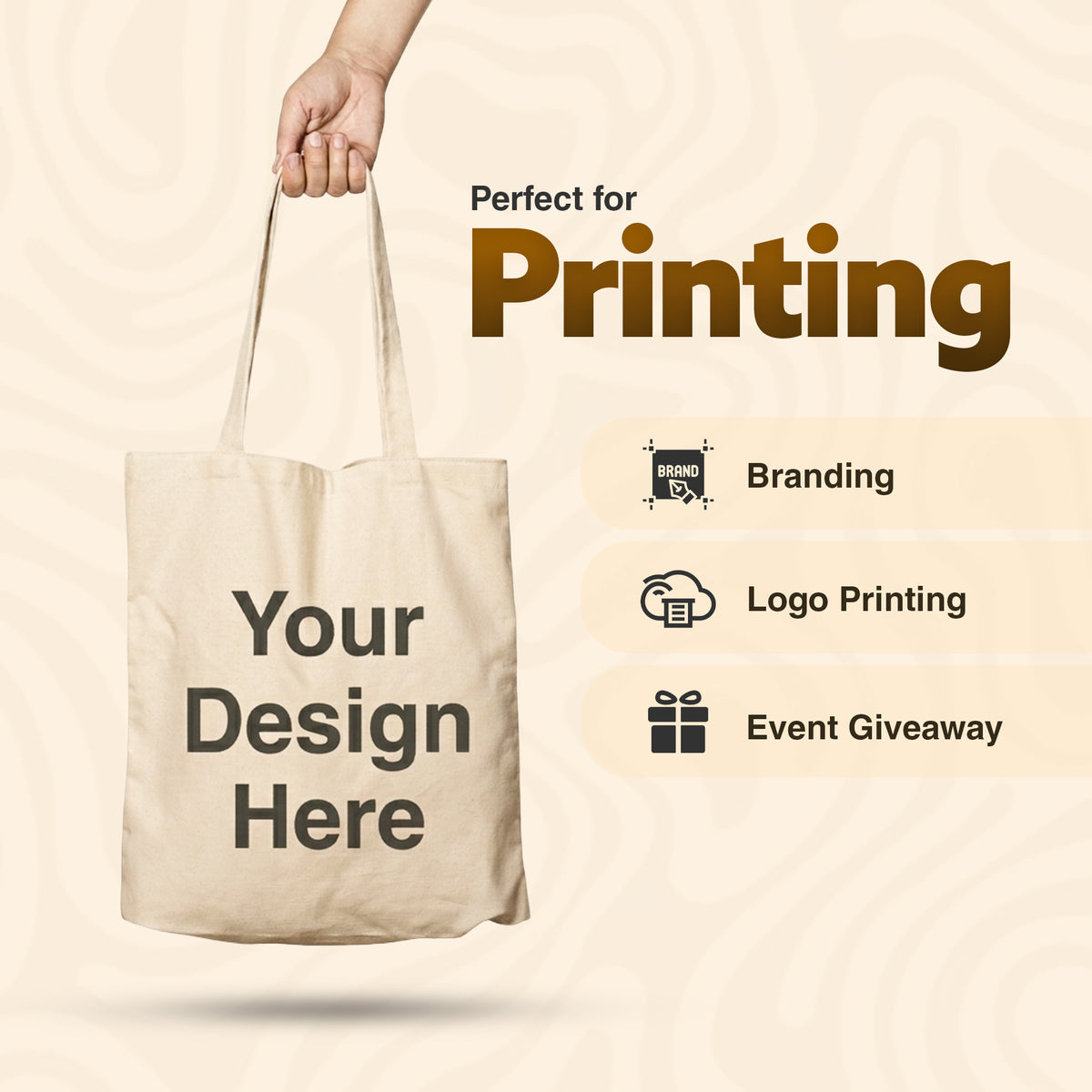 10 x Eco-Friendly Premium Natural Cotton Shopping Tote Bags - Plain Design, Perfect for Decorating and Printing