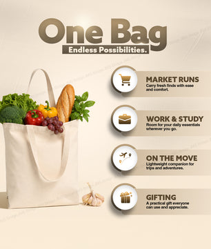 Cotton Tote Bags | Black, Natural & White | Reusable Shopping Bags