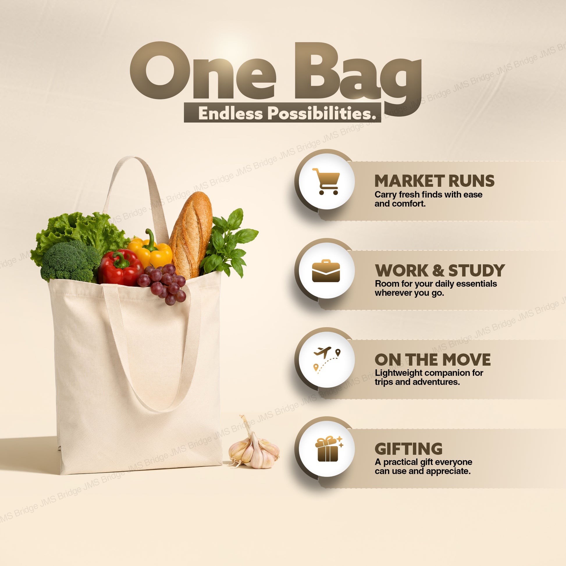 Cotton Tote Bags | Black, Natural & White | Reusable Shopping Bags