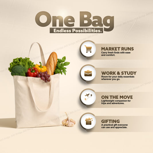 Cotton Tote Bags | Black, Natural & White | Reusable Shopping Bags