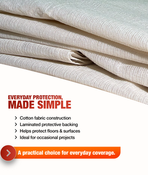 Economy Laminated Cotton Dust Sheets: 12' x 9'