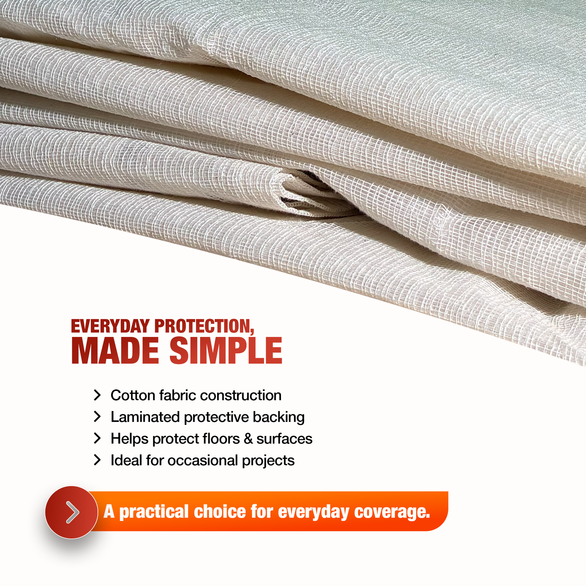 Economy Laminated Cotton Dust Sheets: 12' x 9'