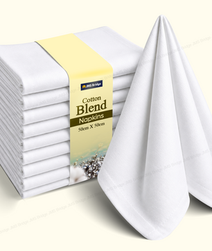 White Cotton Napkins 50x50cm | Reusable Dinner Napkins