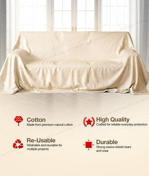 Shop professional cotton twill dust sheets, pack of 3 protection. Reusable & durable. Large 12ft x 9ft size. Ideal for painting, decorating & furniture