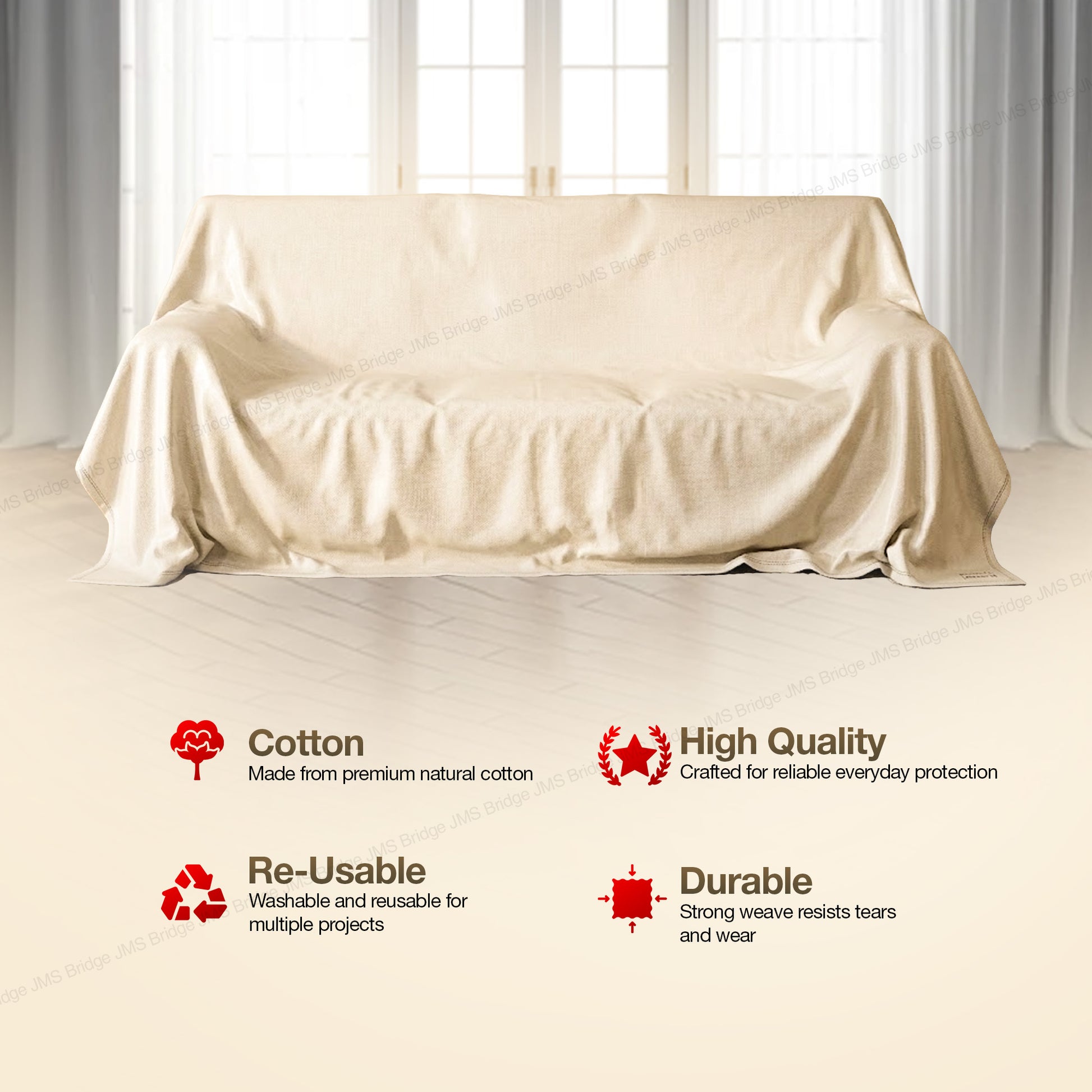 Shop professional cotton twill dust sheets, pack of 3 protection. Reusable & durable. Large 12ft x 9ft size. Ideal for painting, decorating & furniture