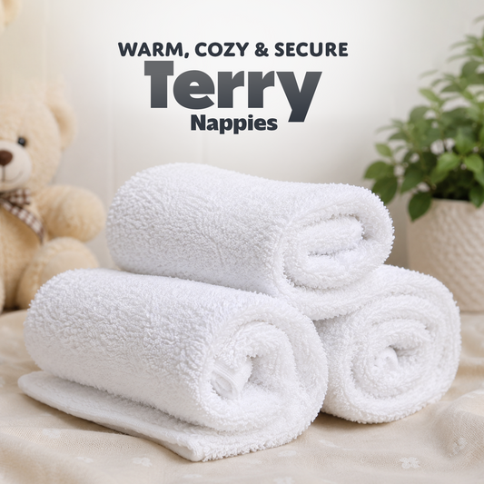 Terry Nappies 24"x24" | Soft Absorbent Cotton Cloth Nappies
