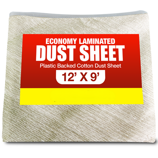 Economy Laminated Cotton Dust Sheets: 12' x 9'