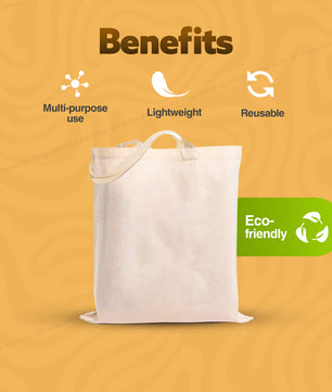 10 x Eco-Friendly Premium Natural Cotton Shopping Tote Bags - Plain Design, Perfect for Decorating and Printing
