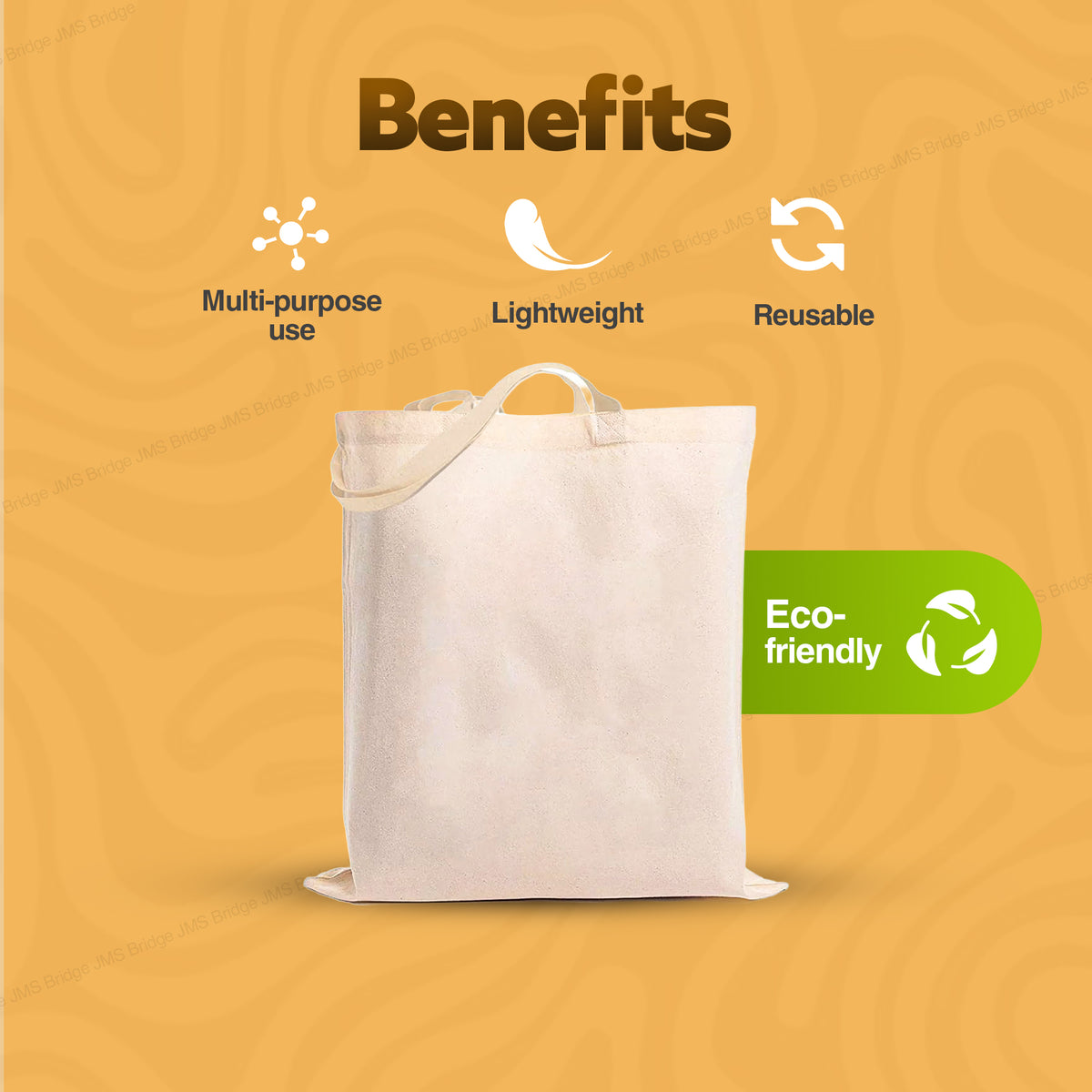 10 x Eco-Friendly Premium Natural Cotton Shopping Tote Bags - Plain Design, Perfect for Decorating and Printing