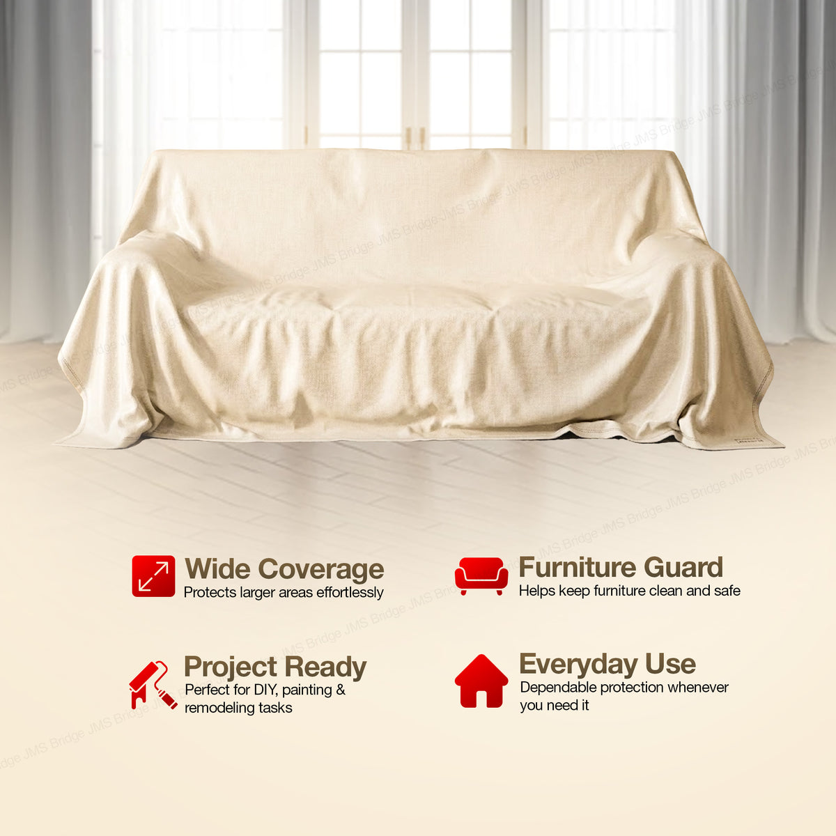 Poly Backed Dust Sheet: 12' x 9'