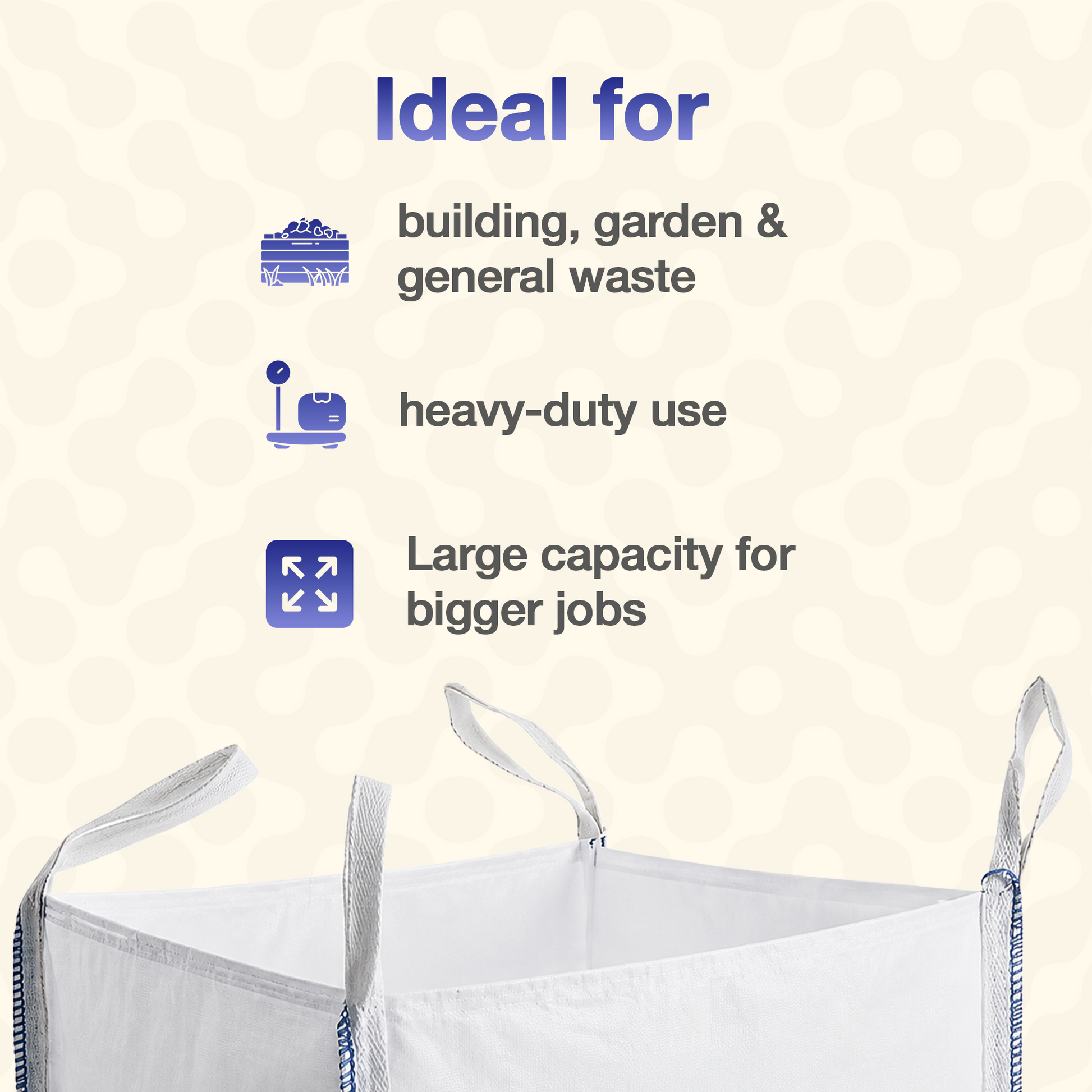 1 Tonne Bulk Bag – 1000kg Heavy Duty Builders Bag