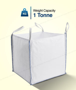 10 x FIBC Bulk Bags 1 Tonne Heavy Duty | Industrial Builders Bags for Garden Waste, Rubble, Sand & Gravel Storage | Jumbo Sacks Strong Woven Polypropylene | Pack of 10
