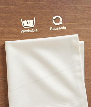 White Cotton Napkins 50x50cm | Reusable Dinner Napkins