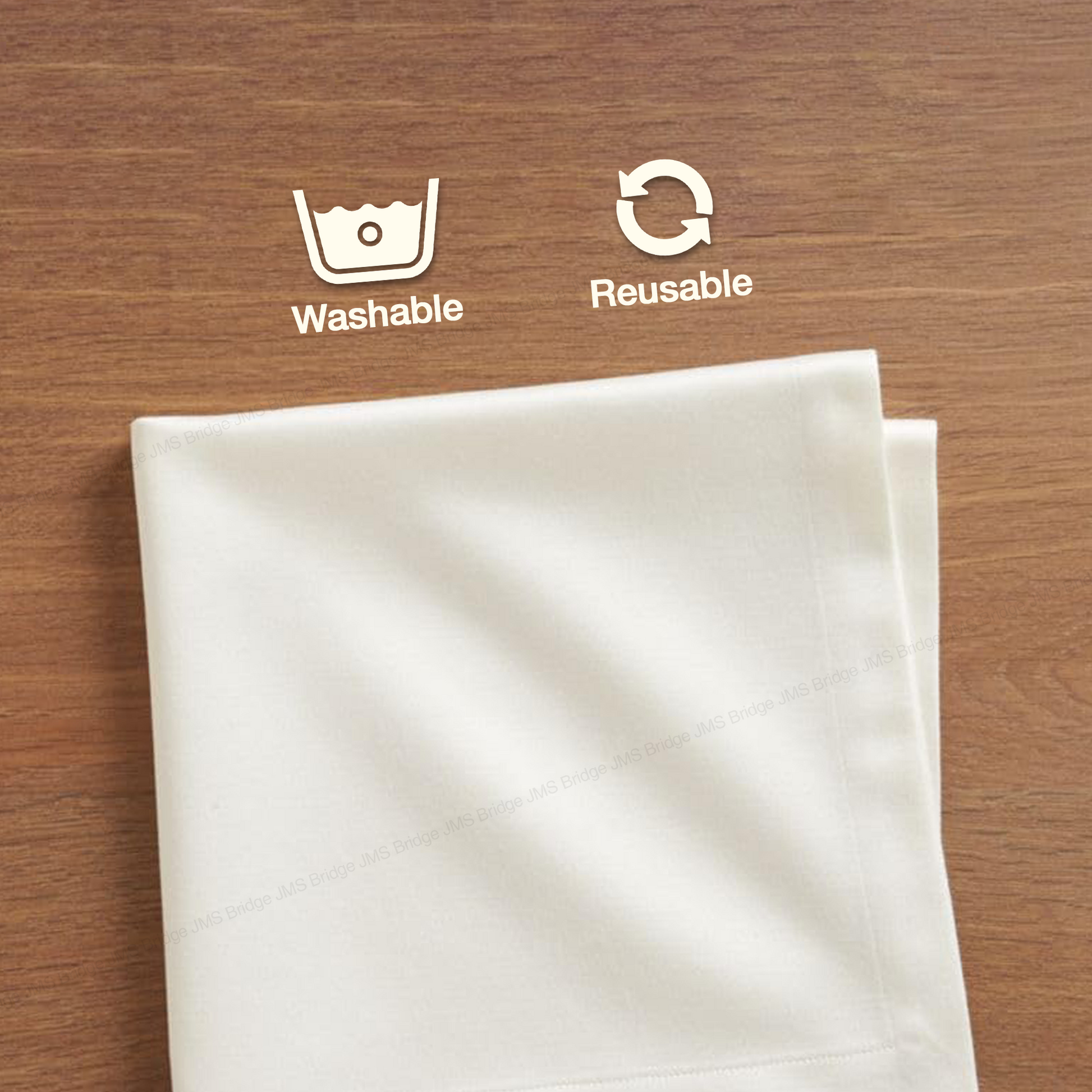White Cotton Napkins 50x50cm | Reusable Dinner Napkins
