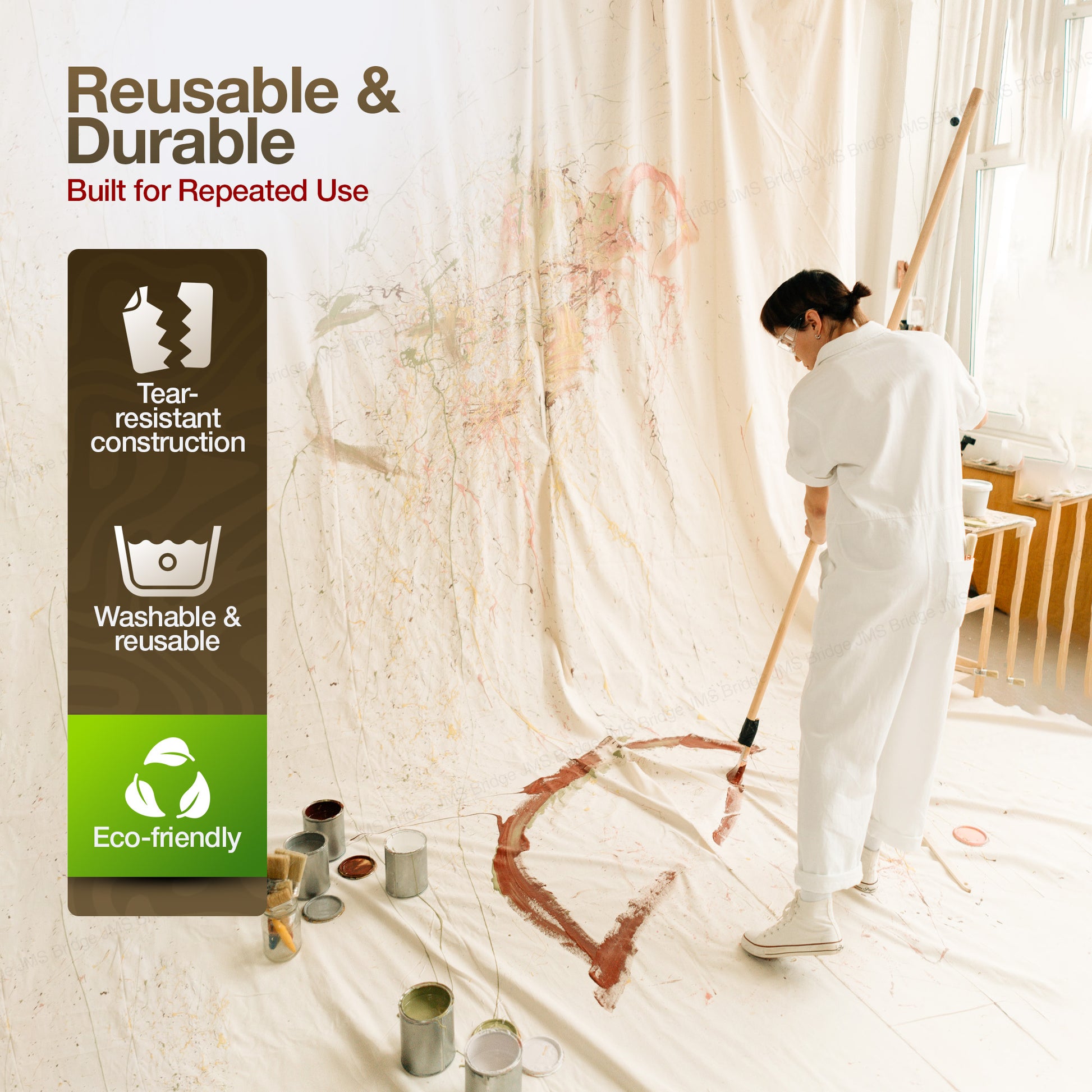 Shop professional cotton twill dust sheets, pack of 3 protection. Reusable & durable. Large 12ft x 9ft size. Ideal for painting, decorating & furniture