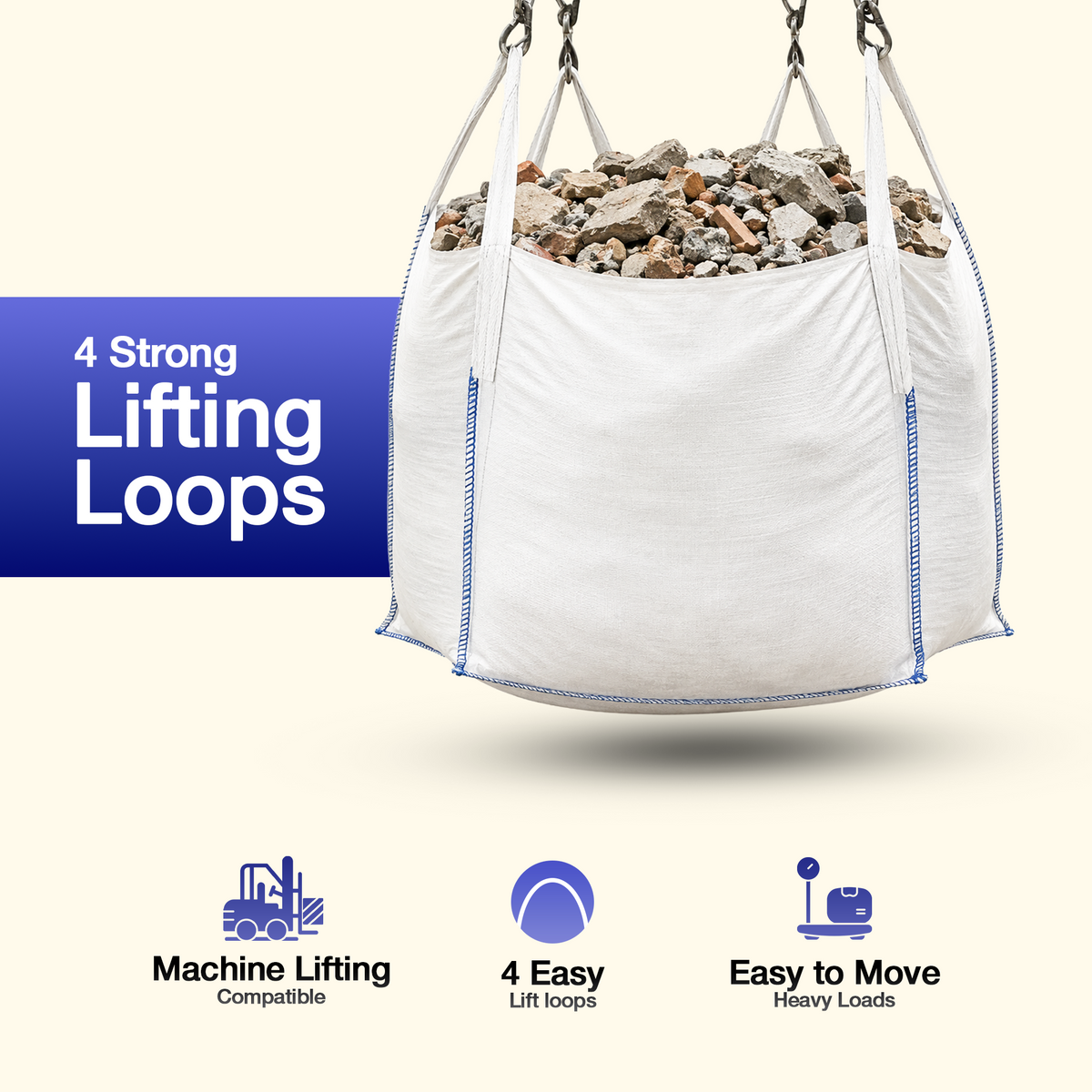1 Tonne Bulk Bag – 1000kg Heavy Duty Builders Bag