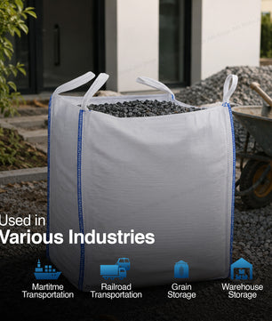 10 x FIBC Bulk Bags 1 Tonne Heavy Duty | Industrial Builders Bags for Garden Waste, Rubble, Sand & Gravel Storage | Jumbo Sacks Strong Woven Polypropylene | Pack of 10