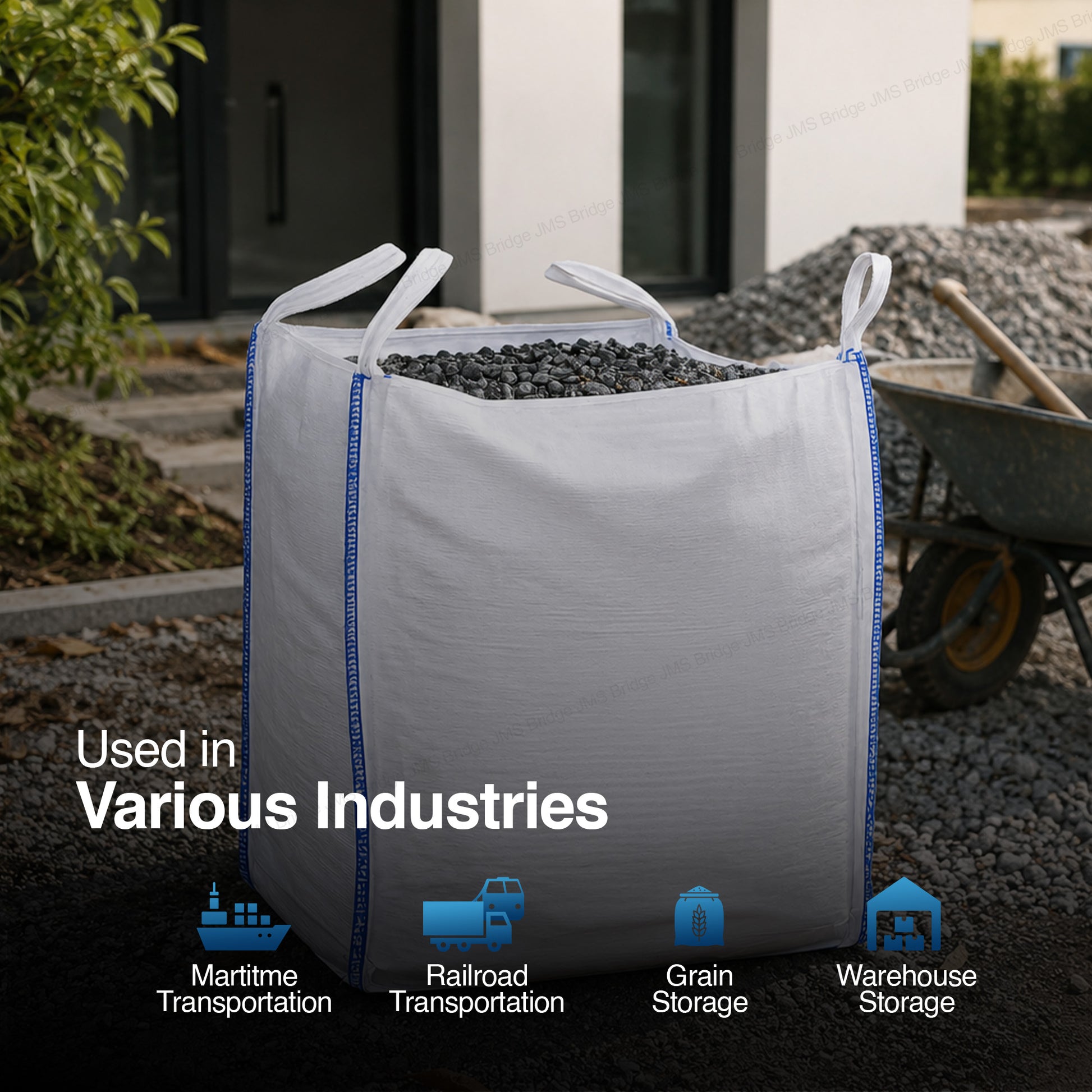 10 x FIBC Bulk Bags 1 Tonne Heavy Duty | Industrial Builders Bags for Garden Waste, Rubble, Sand & Gravel Storage | Jumbo Sacks Strong Woven Polypropylene | Pack of 10