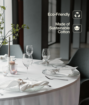 White Cotton Napkins 50x50cm | Reusable Dinner Napkins