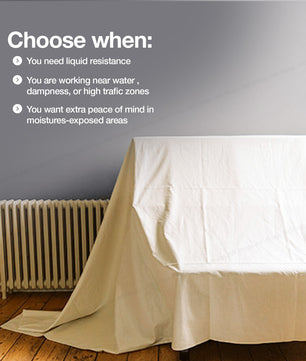 3 x Cotton Dust Sheets for Decorating, Painting, Furniture | 12ft x 9ft | Laminated Dust Sheet with Cotton Backed with Plastic Polythene Sheeting Paint Cover Sheet | Drop Cloth