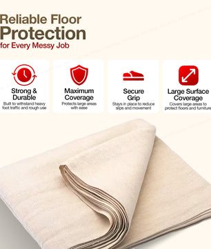 Shop professional cotton twill dust sheets, pack of 3 protection. Reusable & durable. Large 12ft x 9ft size. Ideal for painting, decorating & furniture