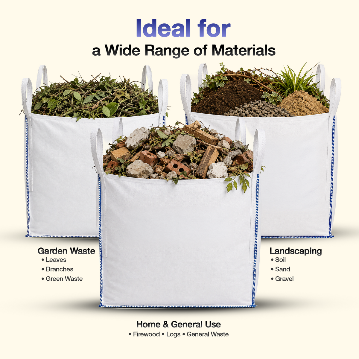 1 Tonne Bulk Bag – 1000kg Heavy Duty Builders Bag
