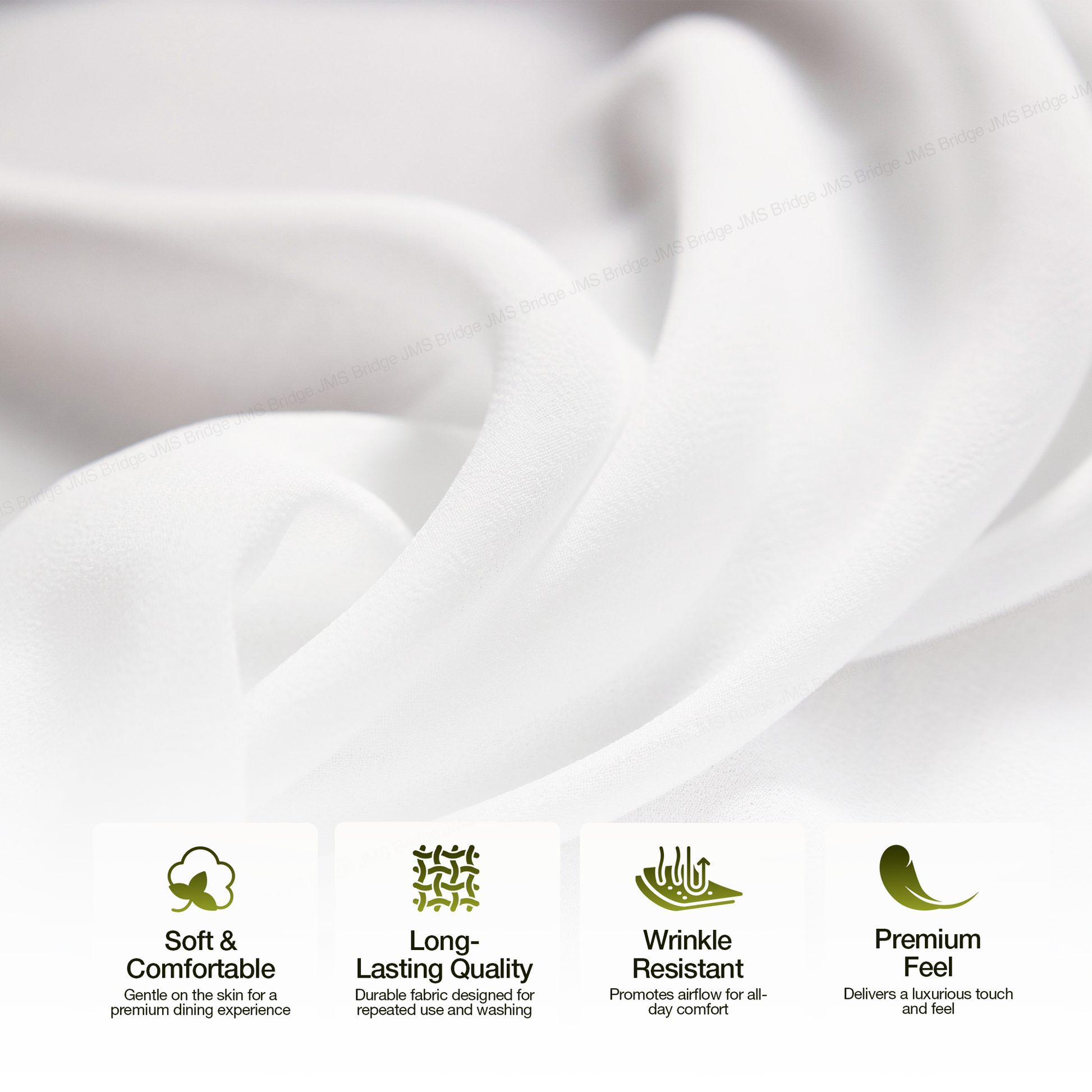 White Cotton Napkins 50x50cm | Reusable Dinner Napkins