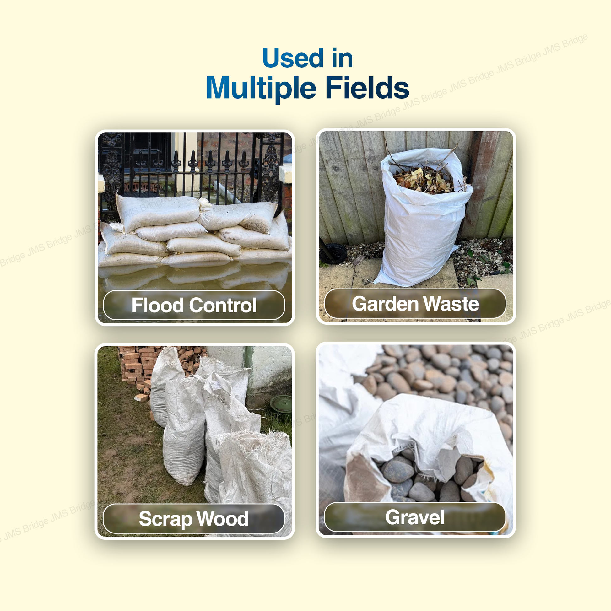 100 x NEW Woven Polypropylene Rubble Builder Sacks Bags 55 cm x 85cm / 22" x 33" Approx